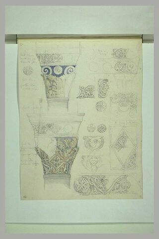 Hosios Loukas, étude de chapiteaux, de motifs décoratifs architecturaux, image 2/2