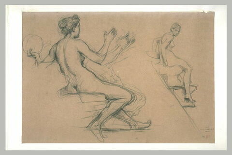 Etude deux de femme nues, assises, image 1/1
