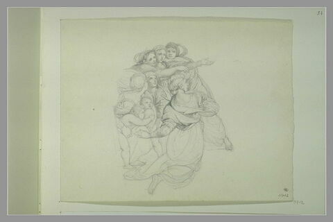 Six femmes drapées et deux enfants nus, image 1/1