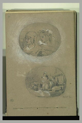 Deux figures, Dante et Virgile; corbeilles de fruit, image 1/1