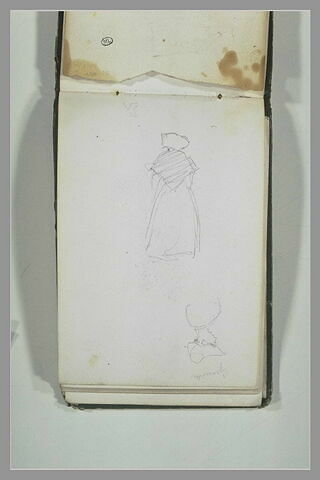Femme, debout, de dos ; femme, en buste, de profil, Granville, image 1/1