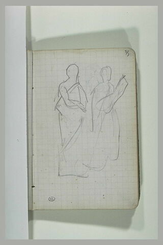 Deux figures en toge romaine portant des tablettes, image 1/1