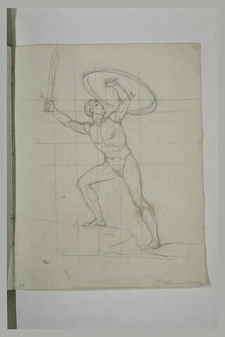 Homme nu armé, étude pour 'Léonidas aux Thermopyles', image 2/2