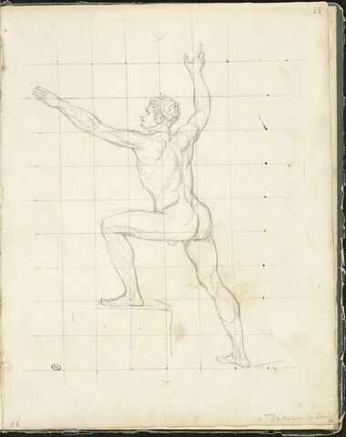 Homme nu, un pied sur un degré, étude pour 'Léonidas aux Thermopyles', image 3/3