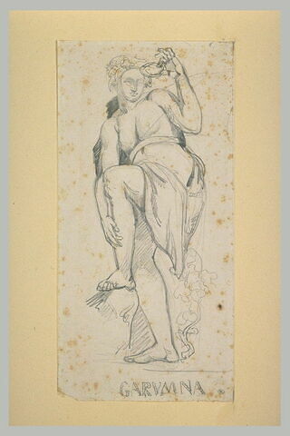 Femme demie-nue, tenant une coquille : la Garonne, image 2/2