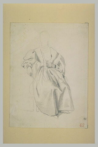 Femme assise de face, en costume Louis XIII, image 1/1