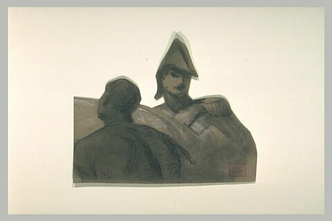 Deux officiers français, à mi-corps, l'un portant un bicorne, image 1/1