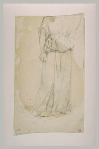 Silhouette de femme, vêtue d'une tunique à l'antique