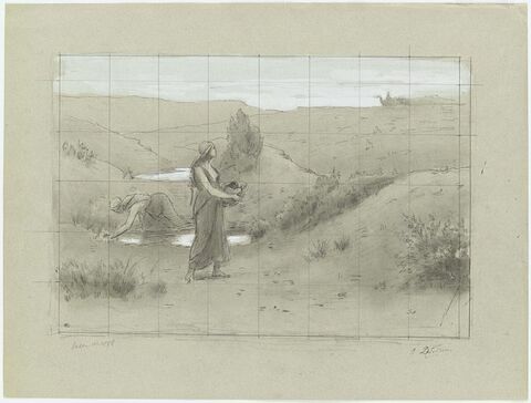 Femmes puisant de l'eau dans la vallée, image 1/2