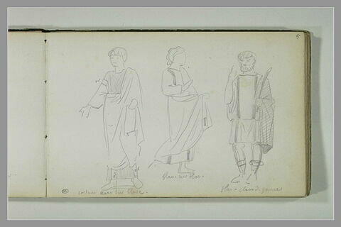 Trois figures antiques, drapées, image 1/1