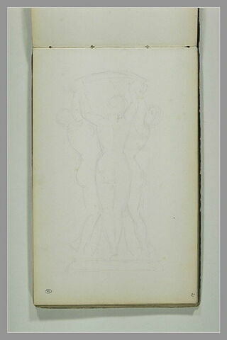 Trois figures féminines nues supportant une vasque : les trois Grâces, image 1/1
