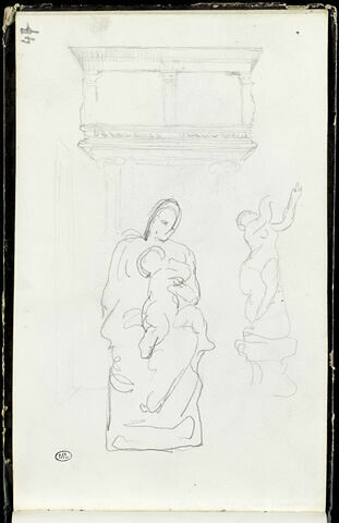 Elément de décor ; Vierge à l'Enfant ; statue d'une femme, image 1/2