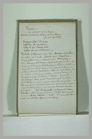 Notes manuscrites sur la ville de Tolède, image 2/2