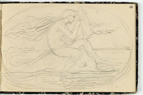 Arion jouant de la lyre, assis sur un dauphin, image 1/2
