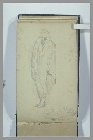 Figure nue enveloppée d'une draperie ; Enée et Anchise (?)