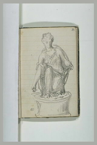 Statue de femme drapée agenouillée