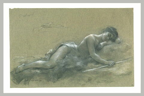Femme nue, couchée, la tête posée sur son bras gauche, image 2/2