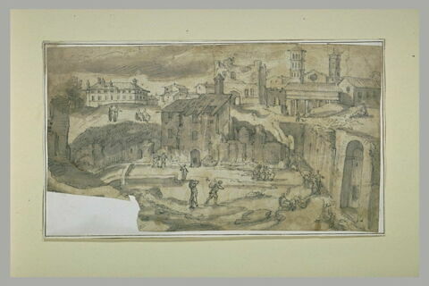 Vue du Forum, avec des maisons parmi les ruines, image 1/1