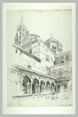 Le cloître, le dôme et le clocher de la cathédrale du Puy