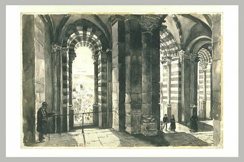 La cathédrale du Puy : en regardant vers l'ouest à travers les arcades, image 1/1