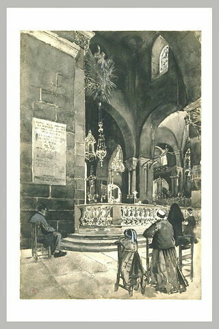 La cathédrale du Puy : devant la balustrade du choeur, image 1/1