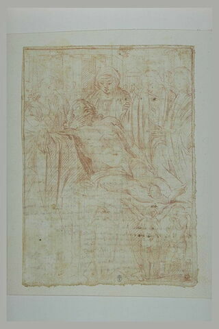 Le Christ mort étendu entouré de plusieurs figures, image 2/2