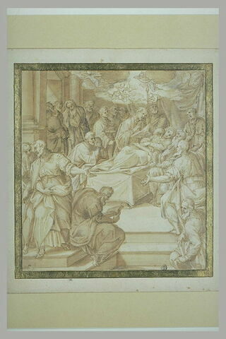 La Mort de la Vierge entourée d'apôtres en prière et en larmes, image 1/1