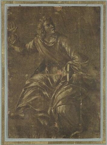 Saint Jean l'Evangéliste assis, un livre sous son bras