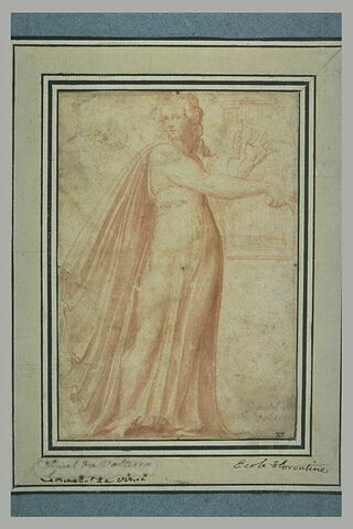 Figure féminine drapée tenant une lyre (d'après l'antique), image 1/1
