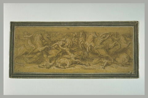 Combat de cavalerie, étude d'après un bas-relief antique, image 1/1
