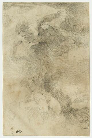 Deux figures sur des nuages : Jupiter et un amour, image 1/2