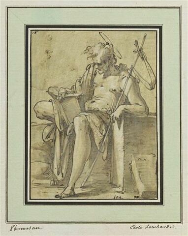 Saint Jean-Baptiste assis, lisant, image 1/2