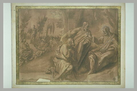 Saint Jean-Baptiste préchant, saint Pierre et saint Paul devant Jésus-Christ, image 2/2