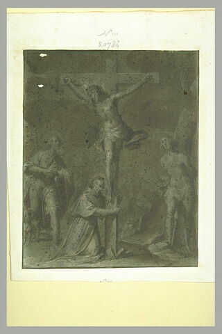 Le Christ en Croix entouré de trois saints