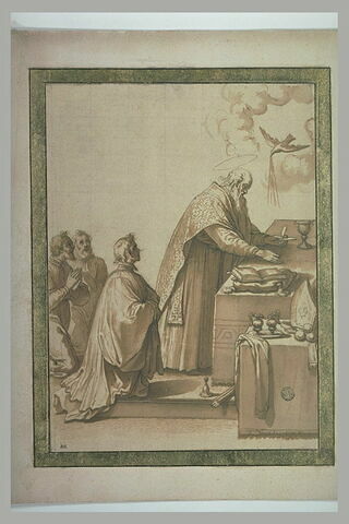 Le Saint-Esprit apparaissant à saint Nicolas tandis qu'il dit la messe, image 2/2