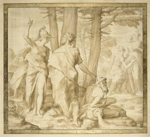 Athéna apprenant à Ulysse la manière dont il doit se présenter à la cour d'Alcinöus, image 2/3