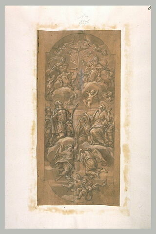 La Sainte Trinité adorée par un groupe d'anges et de saints, image 1/1