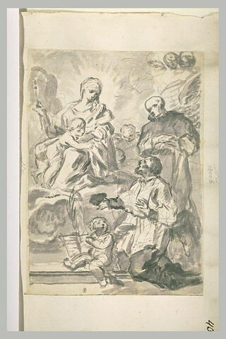 Apparition de la  Vierge à l'Enfant à deux saints