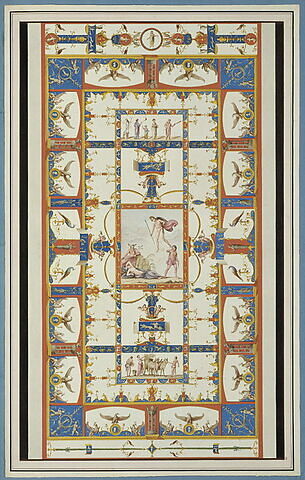 Décoration de voûte entremêlée de diverses figures d'aigles et de paons, image 2/2