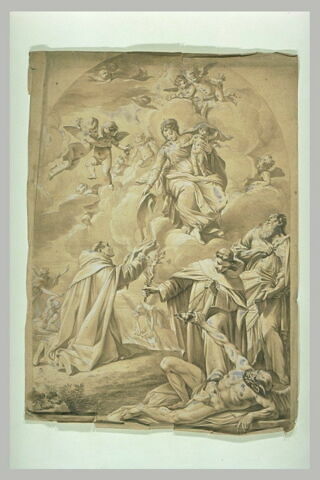 La Vierge remettant à saint Simon Stock le scapulaire, et autres saints