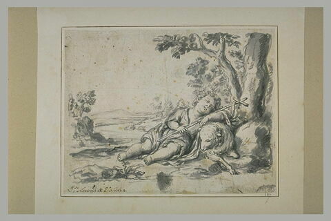 Saint Jean-Baptiste enfant endormi sur la Croix