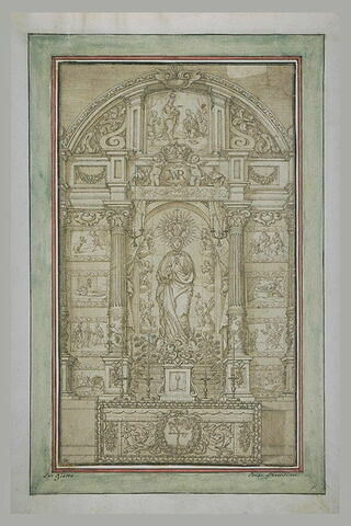 Composition pour un tableau d'autel avec l'Immaculée Conception au centre