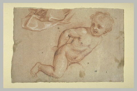 Etude d'un enfant nu et d'une portion de draperie, image 2/2