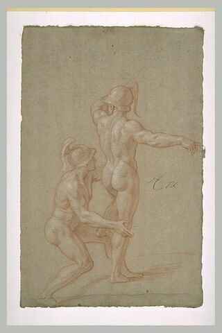 Deux hommes nus, casqués, image 1/1