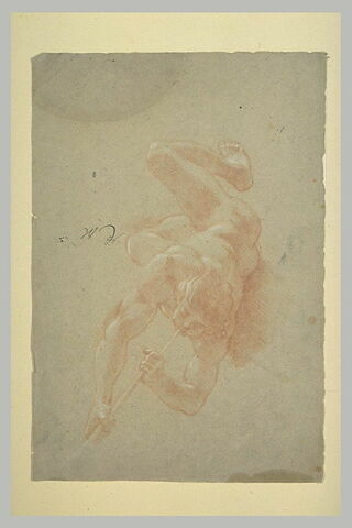 Figure nue volante, soufflant dans une trompette, image 1/1