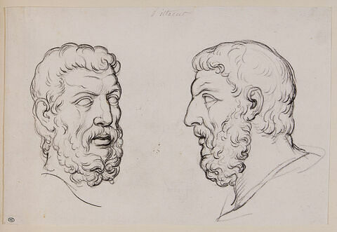 Deux têtes de philosophe antique dites de Pittacus, image 1/2