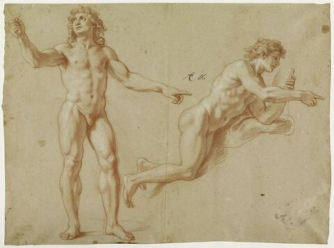 Deux hommes nus : Louis XIV debout et Apollon, image 1/2