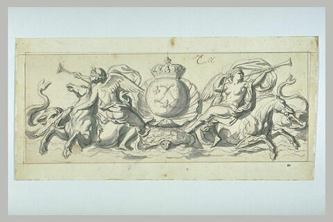Frise marine aux armes de Louis XIV