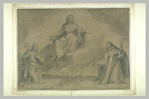 Saint Joseph et Saint Antoine adorant la Vierge