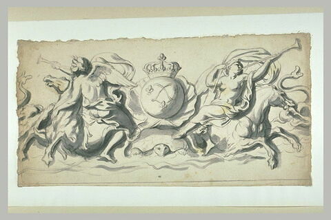 Frise marine aux armes de Louis XIV, image 1/1